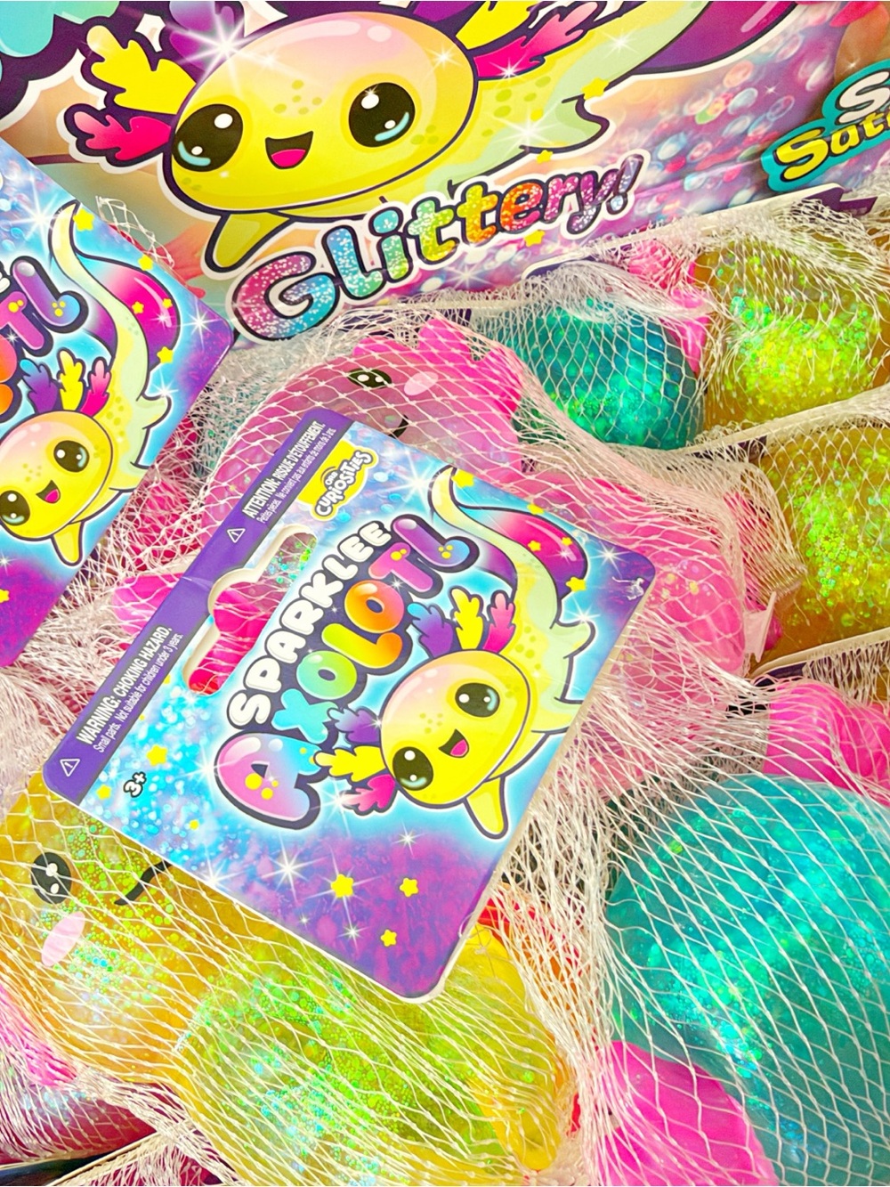 NEW Set of 3 Orbeez Glitter Axolotl Squishy Bundle Viral Original ORB RARE - Picture 4 of 7
